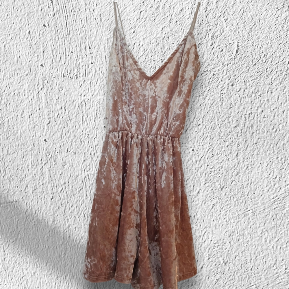 La Hearts Blush Velvet Spaghetti Strap Romper